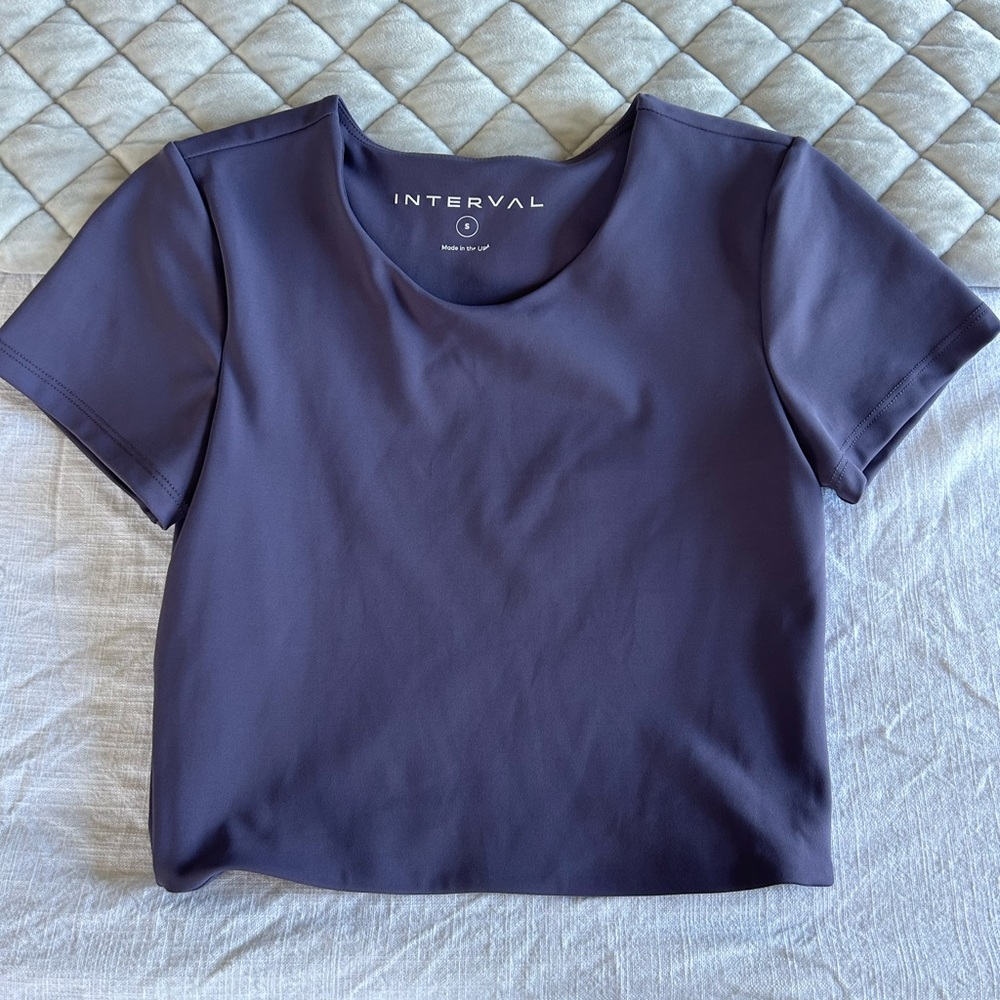 Women’s Interval Purple Short Sleeve Crop Top